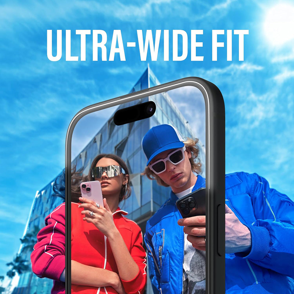 Folie de protectie Ecran PanzerGlass Ultra-Wide Fit pentru Apple iPhone 16 / 15, Sticla Securizata, Full Glue, Neagra