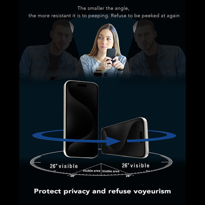 Folie de protectie Ecran Privacy Anank 1X Reinforced 360 pentru Apple iPhone 15 Pro, Sticla Securizata, Full Glue, 2.5D