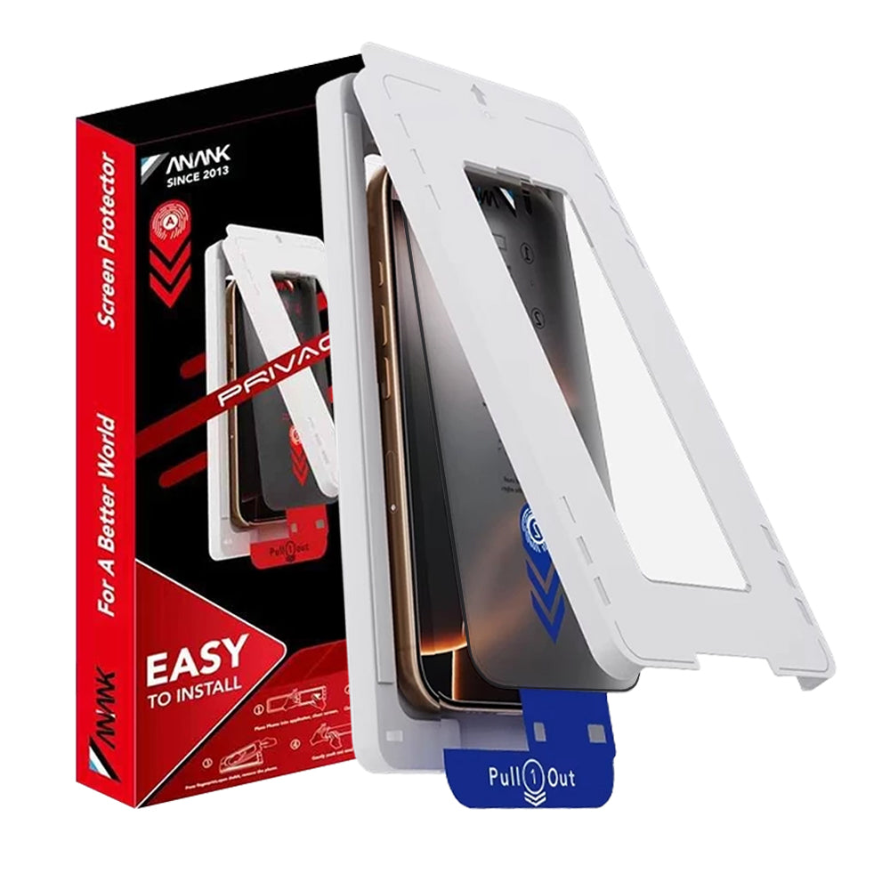 Folie de protectie Ecran Privacy Anank 2X Reinforced pentru Apple iPhone 16 Pro Max, Sticla Securizata, Full Glue, 2.5D