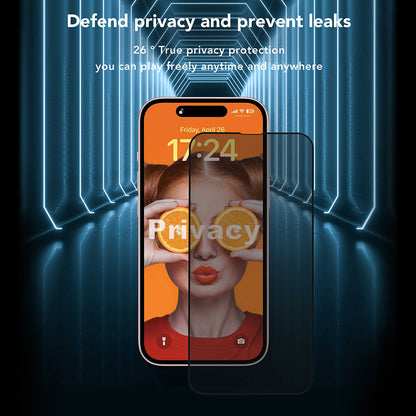 Folie de protectie Ecran Privacy Anank 2X Reinforced pentru Apple iPhone 16 Pro Max, Sticla Securizata, Full Glue, 2.5D