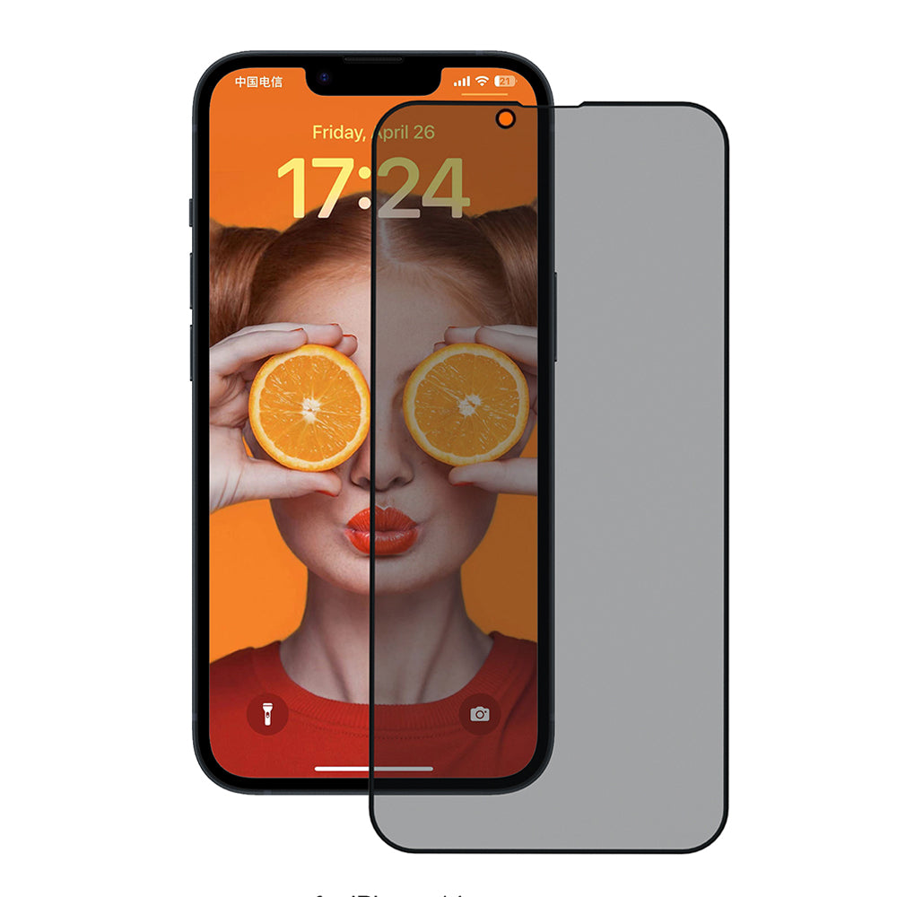 Folie de protectie Ecran Privacy Anank 3X Reinforced pentru Apple iPhone 17e / 16e / 14 / 13 Pro, Sticla Securizata, Full Glue, 2.5D