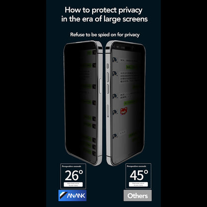 Folie de protectie Ecran Privacy Anank 5X Reinforced Applicator pentru Apple iPhone 17 Pro Max, Sticla Securizata, Full Glue, 2.5D