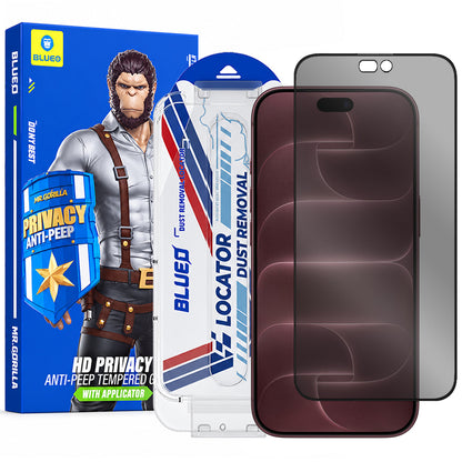 Folie de protectie Ecran Privacy Blueo Anti-Peep Applicator Pro pentru Apple iPhone 18 Pro Max, Sticla Securizata, Full Glue