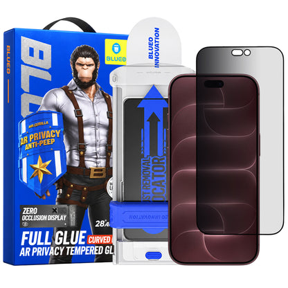 Folie de protectie Ecran Privacy Blueo Anti Peep AR Applicator Pro pentru Apple iPhone 18 Pro Max, Sticla Securizata, Full Glue, 3D