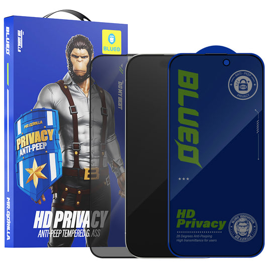 Folie de protectie Ecran Privacy Blueo Anti-Peep pentru Apple iPhone 12 Pro Max, Sticla Securizata, Full Glue