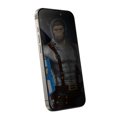 Folie de protectie Ecran Privacy Blueo Anti-Peep pentru Apple iPhone 15 Pro Max, Sticla Securizata, Full Glue