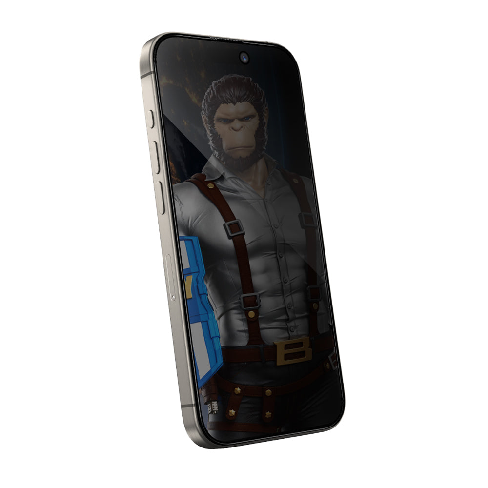 Folie de protectie Ecran Privacy Blueo Anti-Peep pentru Apple iPhone 16 / 15, Sticla Securizata, Full Glue