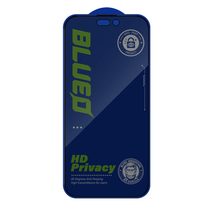 Folie de protectie Ecran Privacy Blueo Anti-Peep pentru Apple iPhone 18 Pro, Sticla Securizata, Full Glue, Set 5 bucati