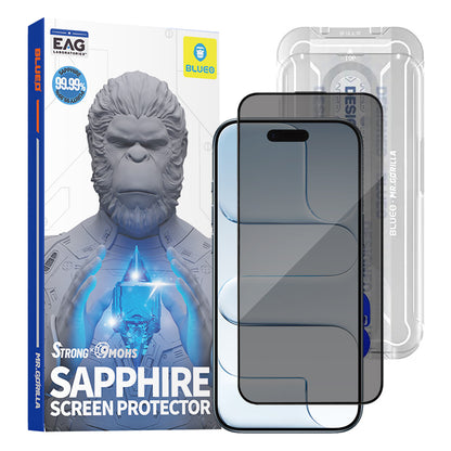 Folie de protectie Ecran Privacy Blueo Sapphire Applicator Pro pentru Apple iPhone 17 Air, Sticla Securizata, Full Glue