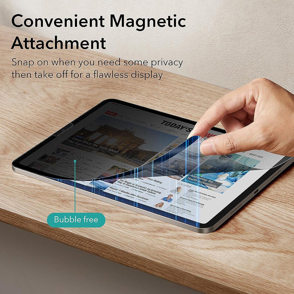 Folie de protectie Ecran Privacy ESR Magnetic pentru Apple iPad Pro 12.9 (2022) / Pro 12.9 (2021) / Pro 12.9 (2020), Plastic