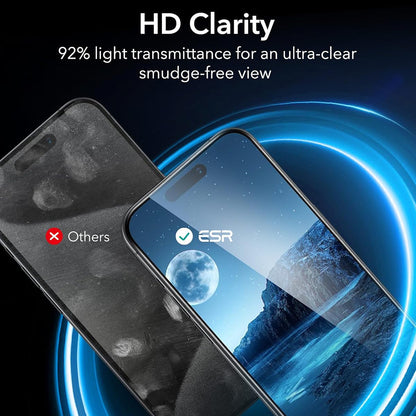 Folie de protectie Ecran Privacy ESR pentru Apple iPhone 17 Pro Max, Sticla Securizata, Full Glue, Set 3 bucati