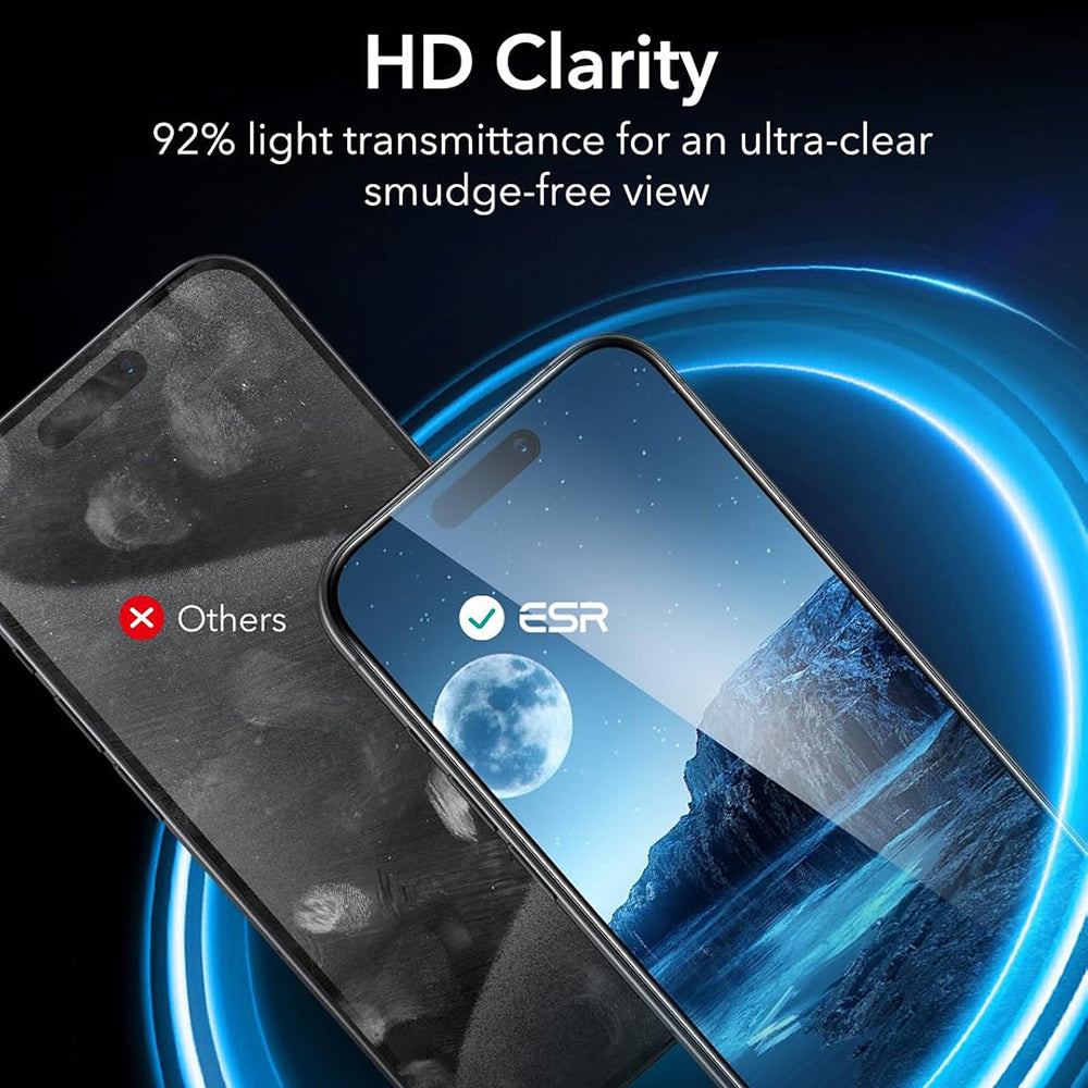 Folie de protectie Ecran Privacy ESR pentru Apple iPhone 17 Pro, Sticla Securizata, Full Glue, Set 3 bucati
