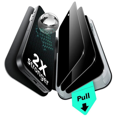 Folie de protectie Ecran Privacy ESR UltraFit pentru Apple iPhone 17 Pro, Sticla Securizata, Full Glue, Set 3 bucati