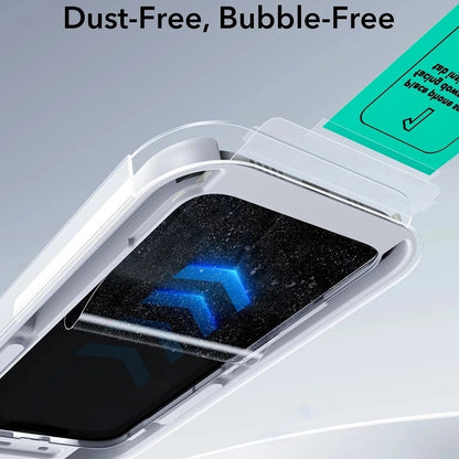 Folie de protectie Ecran Privacy ESR UltraFit pentru Apple iPhone 17 Pro, Sticla Securizata, Full Glue, Set 3 bucati