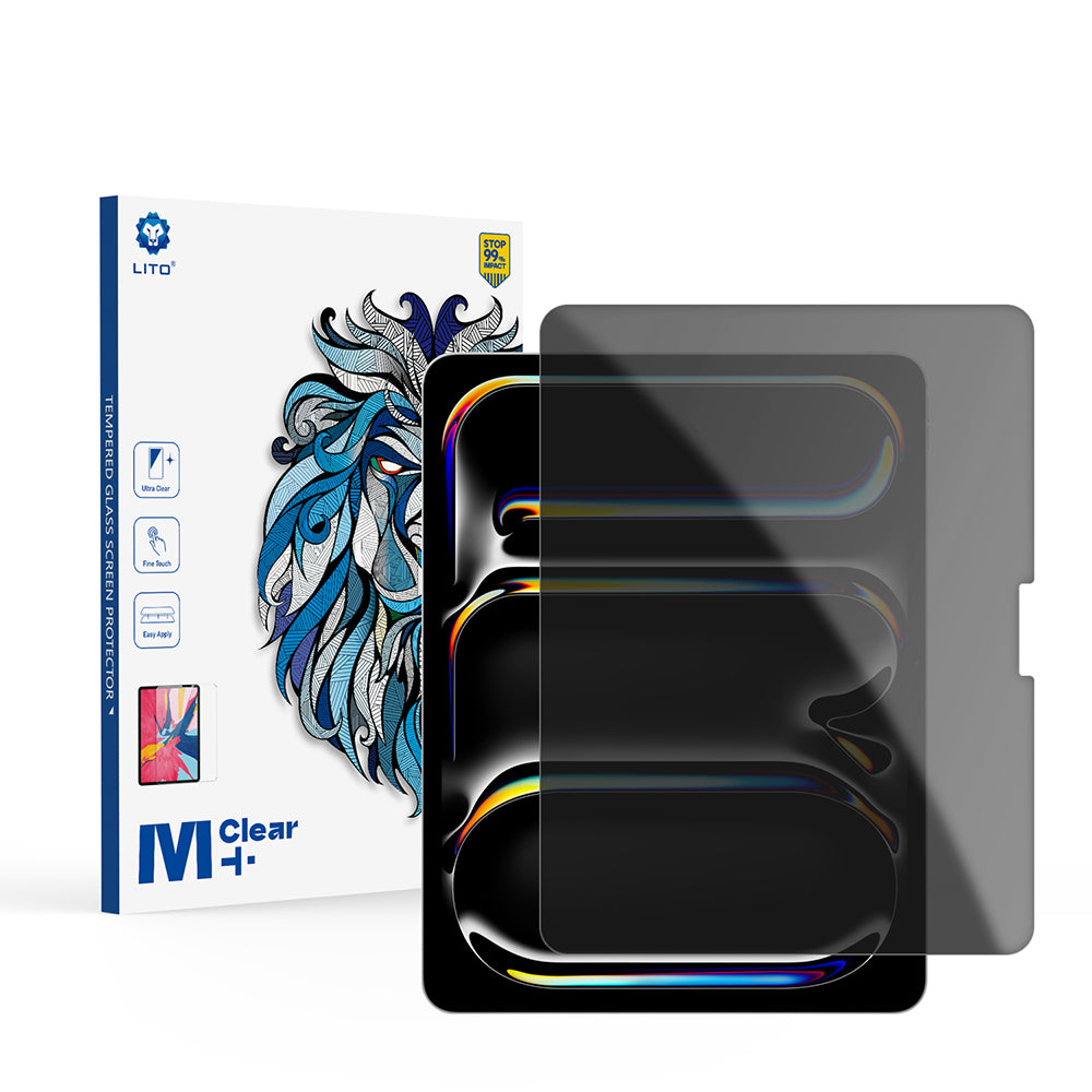 Folie de protectie Ecran Privacy Lito Classic pentru Apple iPad Air 13 (2026) / Pro 13 (2025), Sticla Securizata, Full Glue, 2.5D