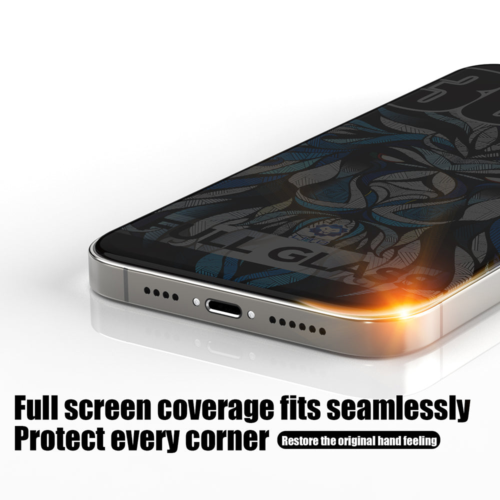 Folie de protectie Ecran Privacy Lito D+ Max 300C pentru Apple iPhone 15 Plus, Sticla Securizata, Full Glue