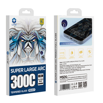 Folie de protectie Ecran Privacy Lito D+ Max 300C pentru Apple iPhone 15 Plus, Sticla Securizata, Full Glue