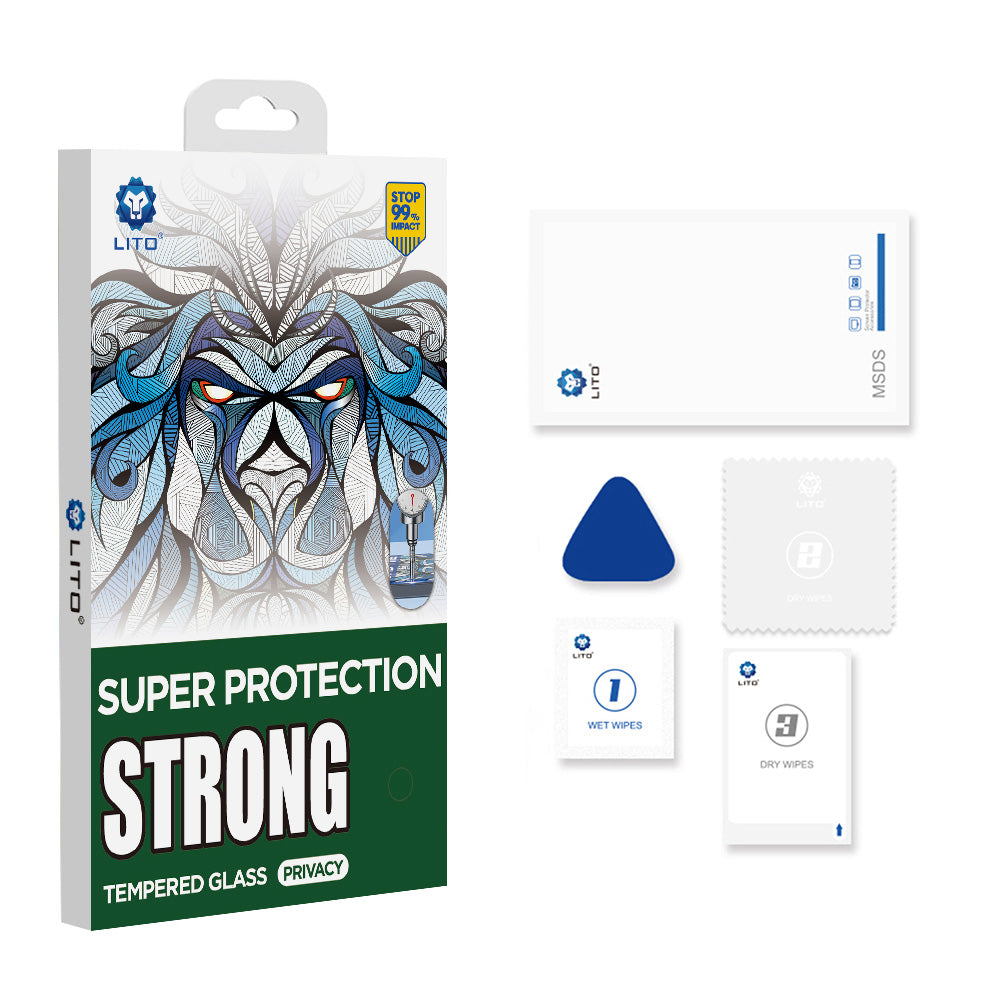 Folie de protectie Ecran Privacy Lito D+ Max Strong pentru Apple iPhone 17 Pro, Sticla Securizata, Full Glue