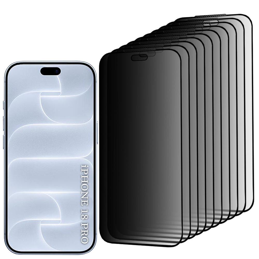 Folie de protectie Ecran Privacy Lito HD Pro pentru Apple iPhone 18 Pro, Sticla Securizata, Full Glue, Set 10 bucati
