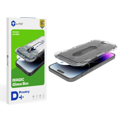 Folie de protectie Ecran Privacy Lito Magic Glass Box D+ Tools pentru Apple iPhone 14 Plus / 13 Pro Max, Sticla Securizata, Full Glue
