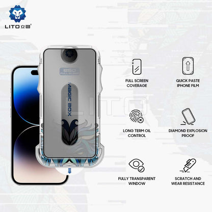 Folie de protectie Ecran Privacy Lito Magic Glass Box D+ Tools pentru Apple iPhone 14 Plus / 13 Pro Max, Sticla Securizata, Full Glue