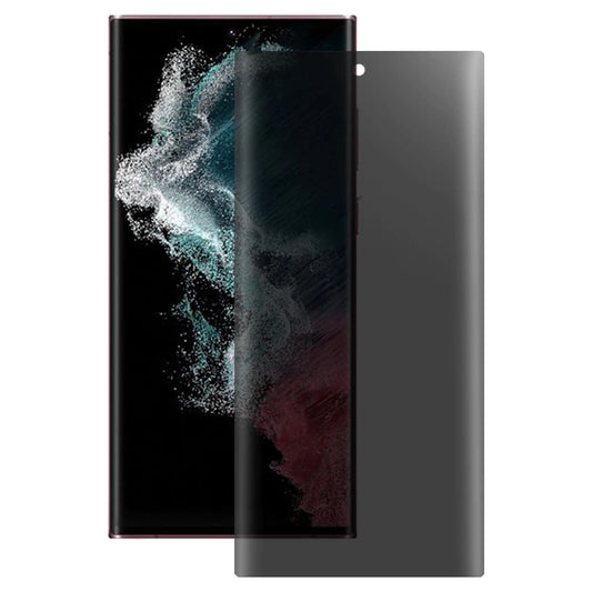 Folie de protectie Ecran Privacy Lito pentru Samsung Galaxy S22 Ultra 5G S908, Sticla Securizata, UV Glue, 3D