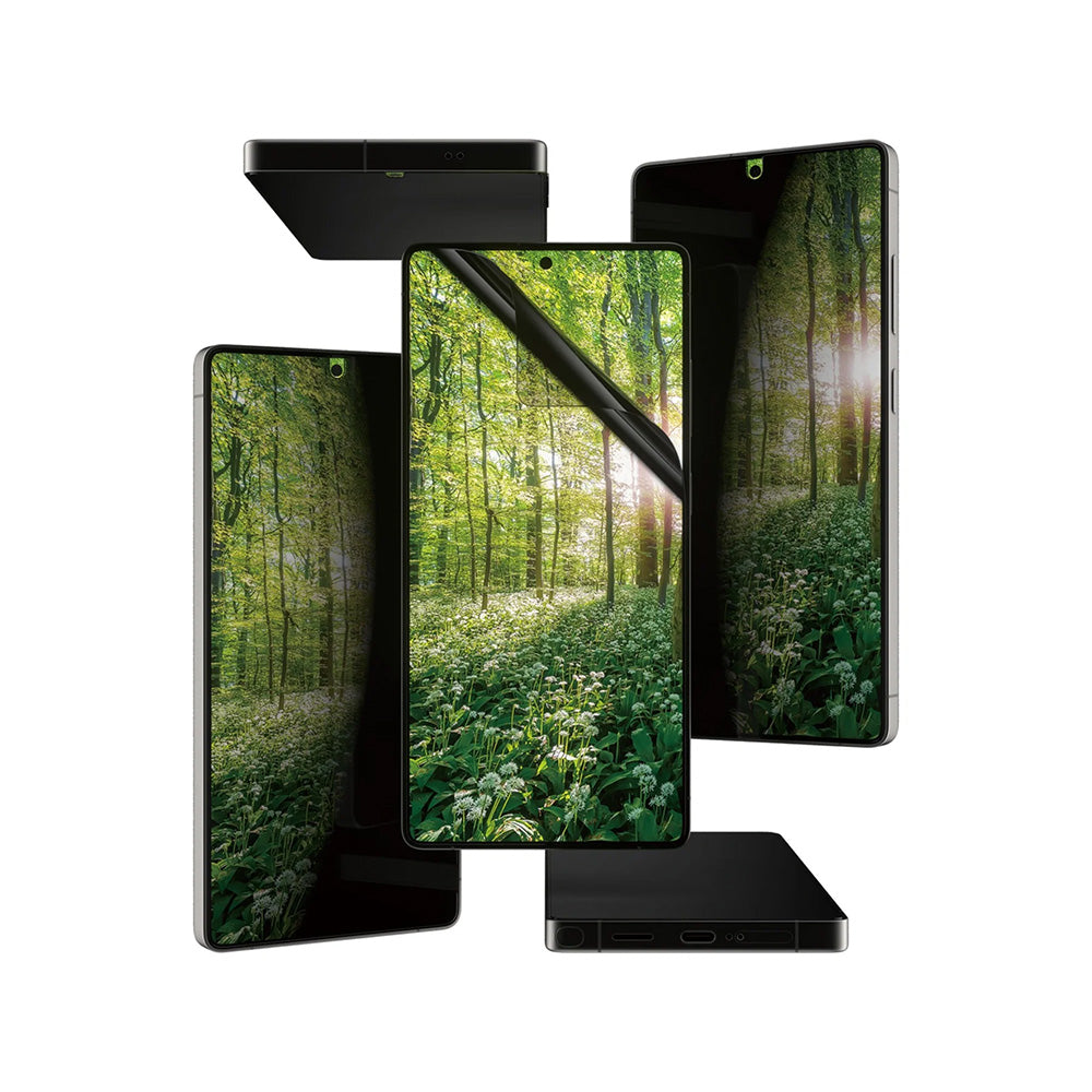 Folie de protectie Ecran Privacy PanzerGlass Ultra-Wide Fit Eco Matrix 4-Way pentru Samsung Galaxy S25 Ultra S938, Sticla Securizata, Full Glue