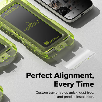 Folie de protectie Ecran Privacy Ringke Easy Slide pentru Apple iPhone 17 Pro, Sticla Securizata, Full Glue, Set 2 bucati