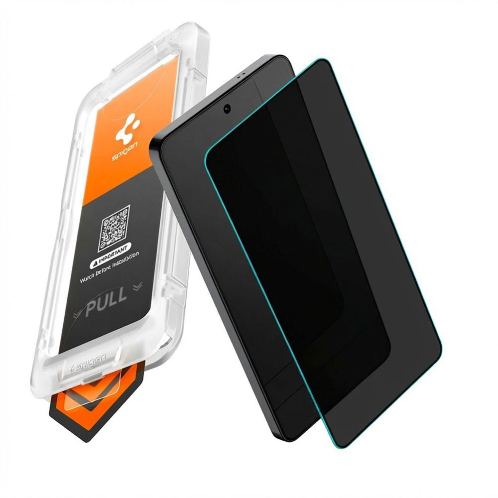 Folie de protectie Ecran Privacy Spigen GlastR EZ FIT Pro HD pentru Samsung Galaxy S26 S942, Sticla Securizata, Full Glue AGL11098
