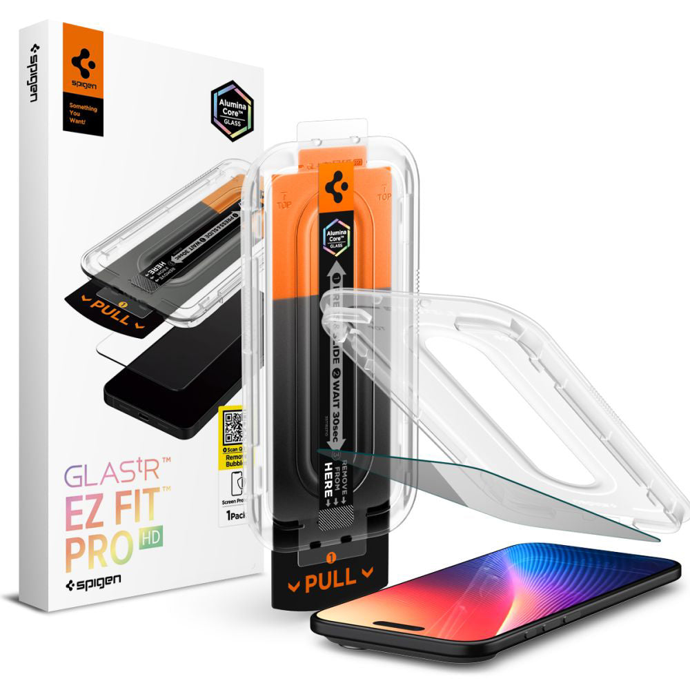 Folie de protectie Ecran Privacy Spigen GlastR EZ FIT Pro pentru Apple iPhone 17 Air, Sticla Securizata, Full Glue AGL09871