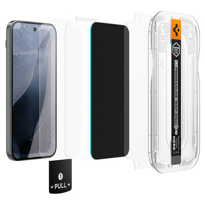 Folie de protectie Ecran Privacy Spigen GlastR EZ FIT Pro pentru Google Pixel 11 / 10, Sticla Securizata, Full Glue, Set 2 bucati AGL11546