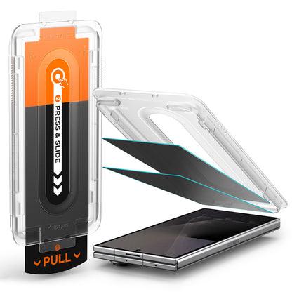 Folie de protectie Ecran Exterior Privacy Spigen GlastR EZ FIT Pro pentru Samsung Galaxy Z Fold8 Ultra F976 , Sticla Securizata, Full Glue, Set 2 bucati