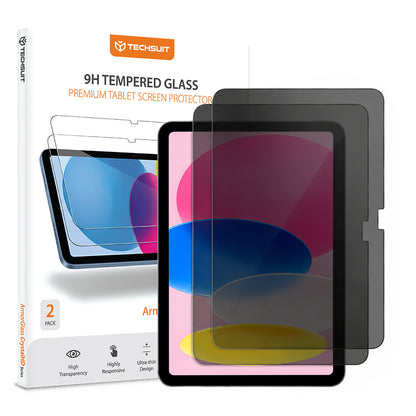 Folie de protectie Ecran Privacy Techsuit ArmorGlass CrystalHD pentru Apple iPad (2025) / (2022), Sticla Securizata, Full Glue, Set 2 bucati