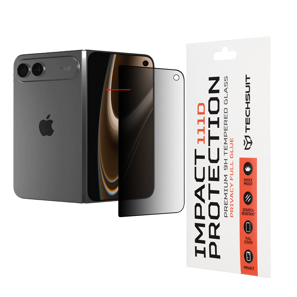 Folie de protectie Ecran Exterior Privacy Techsuit pentru Apple iPhone Ultra, Sticla Securizata, Full Glue, 111D