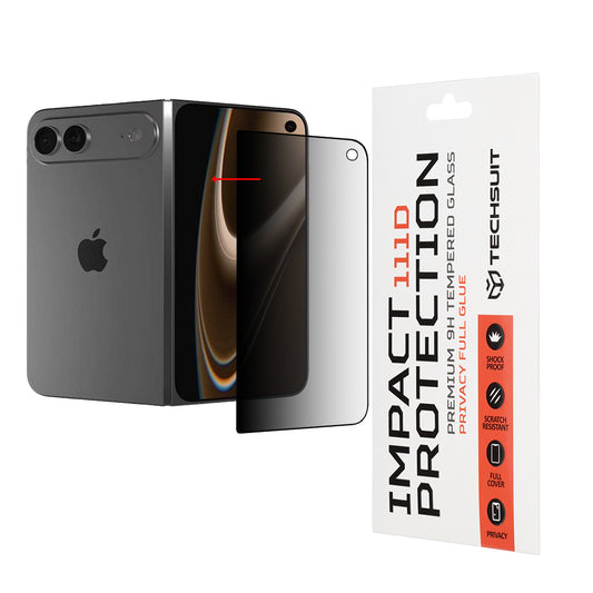 Folie de protectie Ecran Exterior Privacy Techsuit pentru Apple iPhone Ultra, Sticla Securizata, Full Glue, 111D