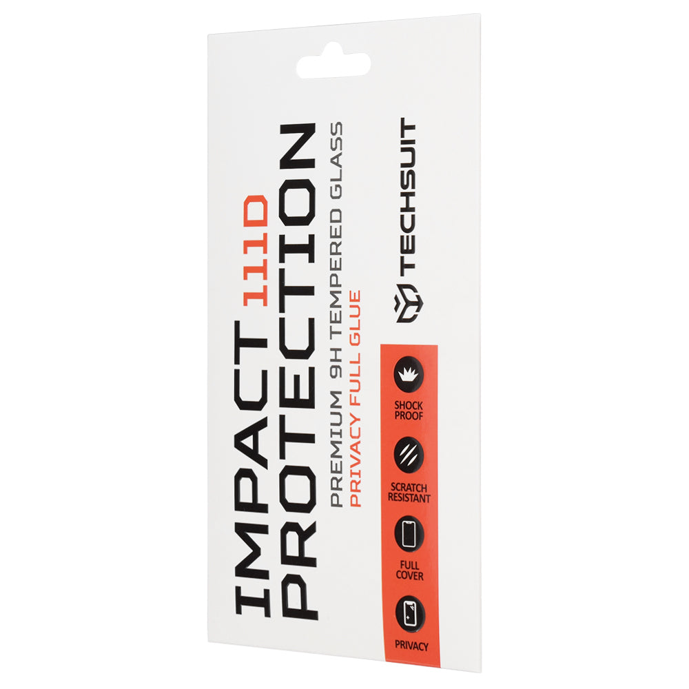 Folie de protectie Ecran Exterior Privacy Techsuit pentru Apple iPhone Ultra, Sticla Securizata, Full Glue, 111D