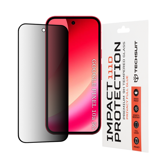 Folie de protectie Ecran Privacy Techsuit pentru Google Pixel 10a, Sticla Securizata, Full Glue, 111D