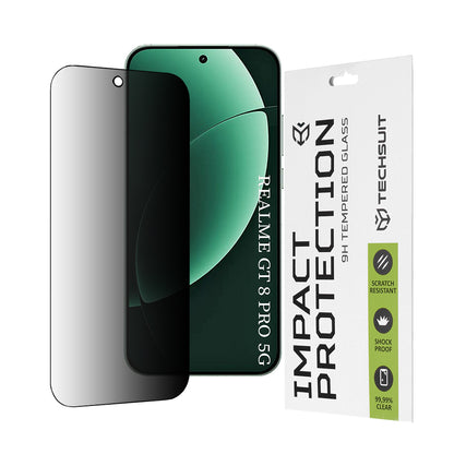 Folie de protectie Ecran Privacy Techsuit pentru Realme GT 8 Pro, Sticla Securizata, Full Glue, 111D