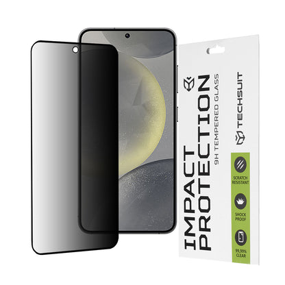 Folie de protectie Ecran Privacy Techsuit pentru Samsung Galaxy S25 S931 / S24 S921, Sticla Securizata, Full Glue, 111D