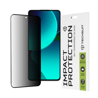 Folie de protectie Ecran Privacy Techsuit pentru Xiaomi 13T Pro / 13T, Sticla Securizata, Full Glue, 111D