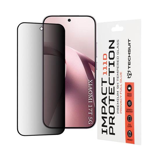 Folie de protectie Ecran Privacy Techsuit pentru Xiaomi 17T, Sticla Securizata, Full Glue, 111D