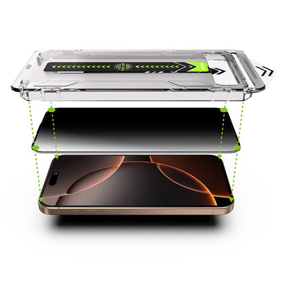 Folie de protectie Ecran Privacy Techsuit TitanGlass pentru Apple iPhone 17 Pro Max, Sticla Securizata, Full Glue, Set 2 bucati