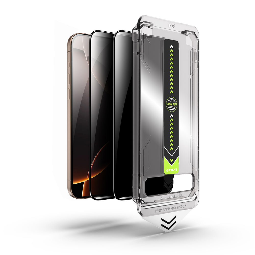 Folie de protectie Ecran Privacy Techsuit TitanGlass pentru Apple iPhone 18 Pro Max, Sticla Securizata, Full Glue, Set 2 bucati