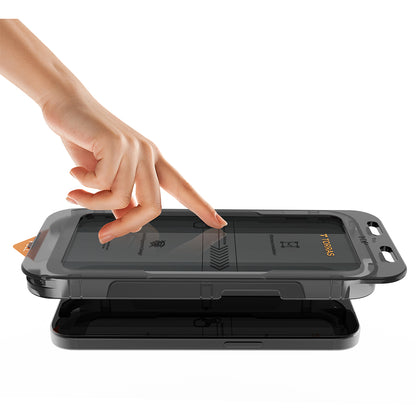 Folie de protectie Ecran Privacy Torras GlassGo Install Master pentru Apple iPhone 16 Pro Max, Sticla Securizata, Full Glue