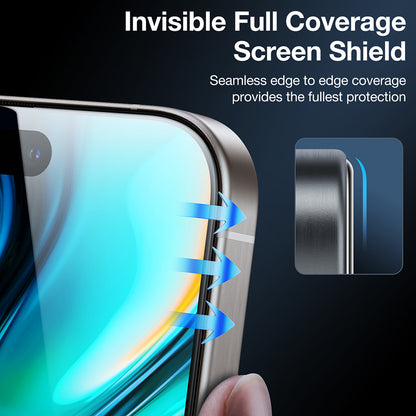 Folie de protectie Ecran Privacy Torras GlassGo Install Master pentru Apple iPhone 16 Pro, Sticla Securizata, Full Glue