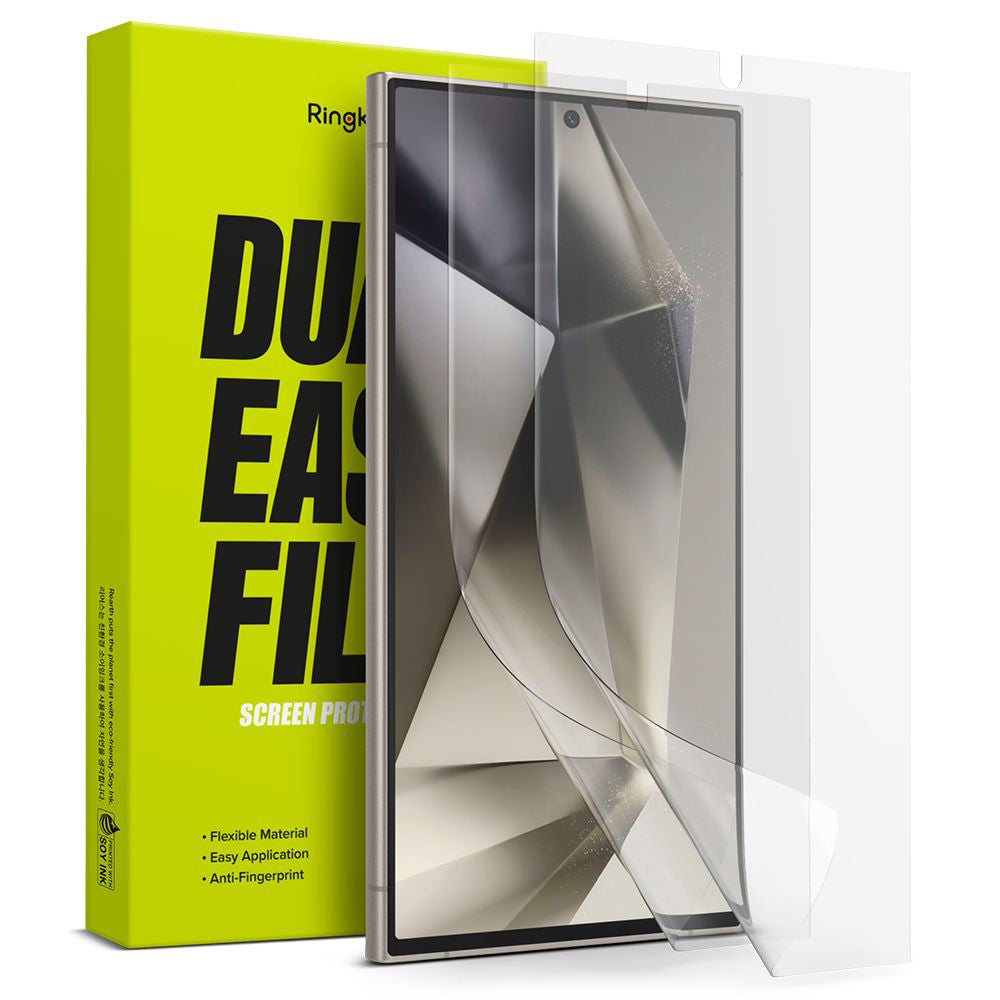 Folie de protectie Ecran Ringke Dual Easy pentru Samsung Galaxy S24 Ultra S928, Plastic, Set 2 bucati
