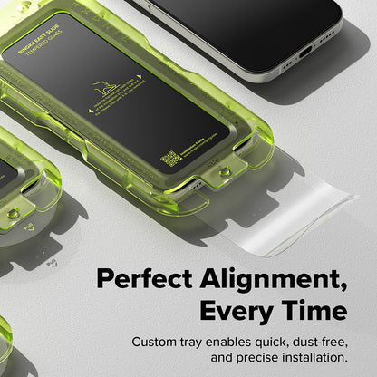 Folie de protectie Ecran Ringke Easy Slide pentru Apple iPhone 17 Pro, Sticla Securizata, Full Glue, Set 2 bucati
