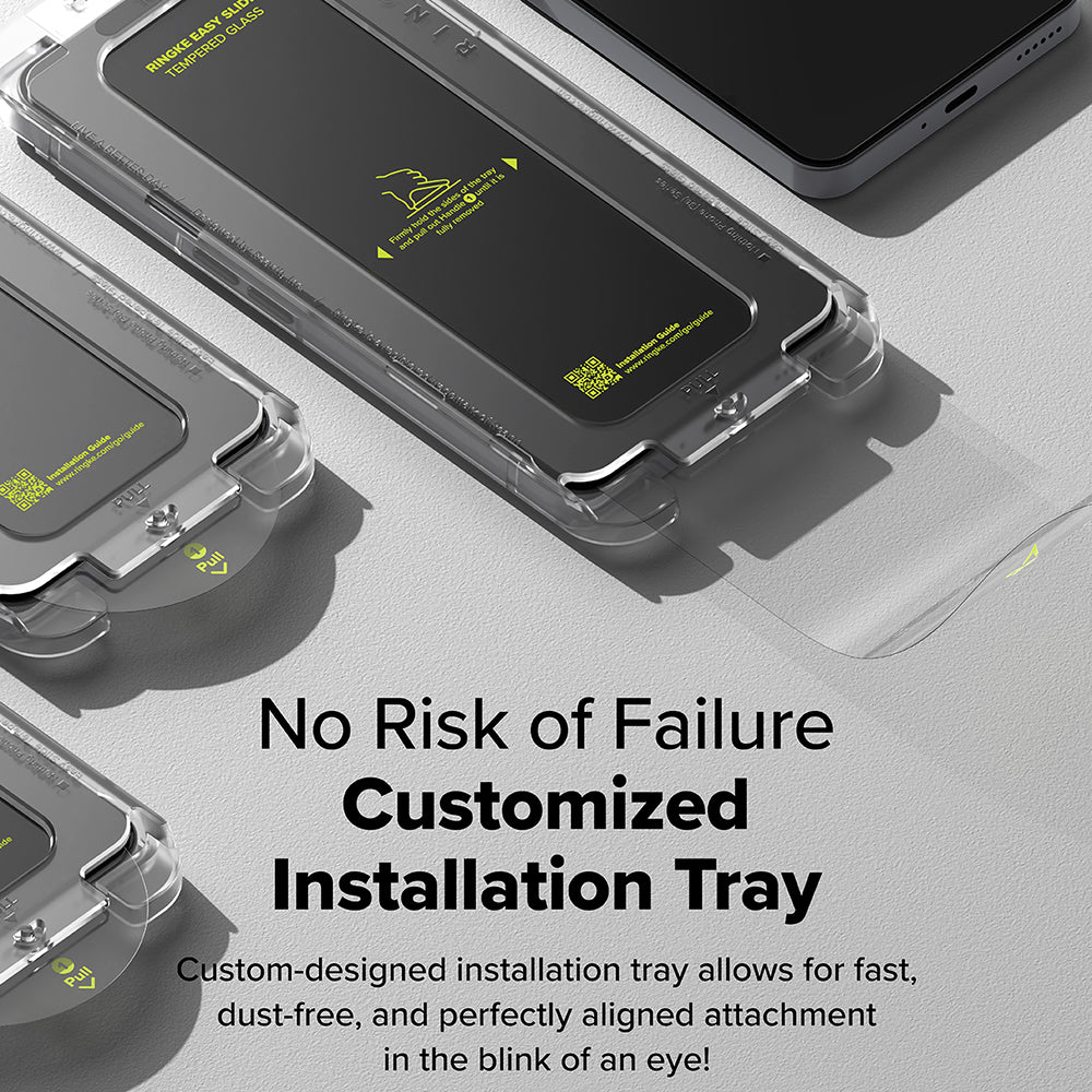 Folie de protectie Ecran Ringke Easy Slide pentru Nothing Phone (3a) / Phone (3a) Pro, Sticla Securizata, Full Glue, Set 2 bucati