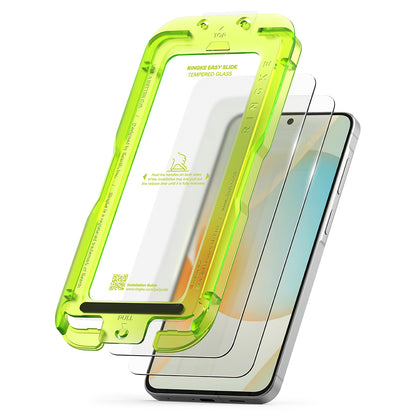 Folie de protectie Ecran Ringke Easy Slide pentru Samsung Galaxy A57 5G, Sticla Securizata, Full Glue, Set 2 bucati