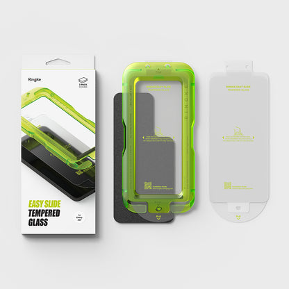 Folie de protectie Ecran Ringke Easy Slide pentru Samsung Galaxy A57 5G, Sticla Securizata, Full Glue, Set 2 bucati
